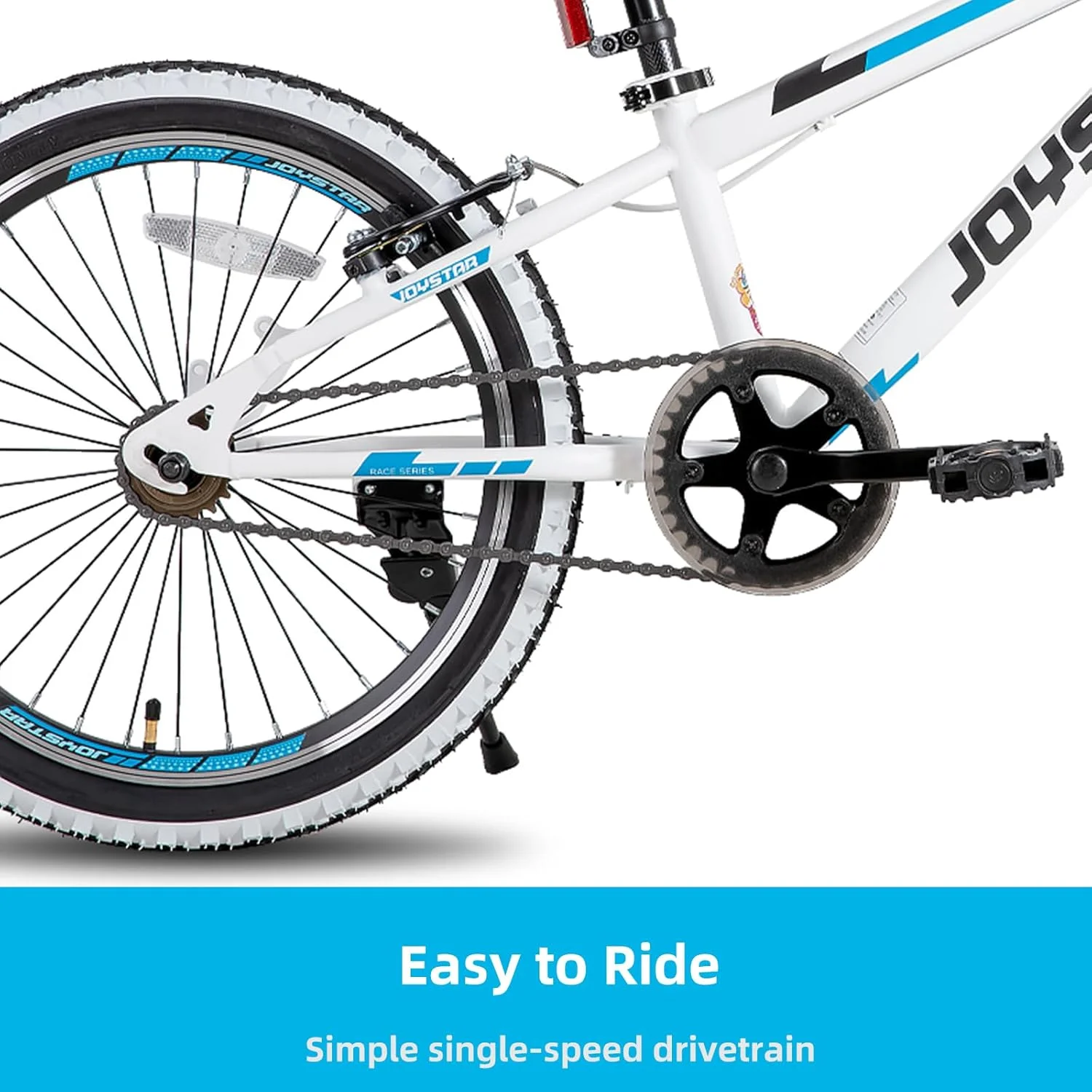 دوچرخه کودکانه ۲۰ اینچی JOYSTAR Lubbock مناسب پسران و دختران ۷ تا ۱۰ سال، دوچرخه کوهستانی Hardtail ۲۰ اینچی با فریم فولادی و سیستم محرکه تک سرعته به همراه پایه نگهدارنده، دوچرخه ۲۰ اینچی سفید دوچرخه کودکانه ۲۰ اینچی JOYSTAR Lubbock مناسب پسران و دختران ۷ تا ۱۰ سال، دوچرخه کوهستانی Hardtail ۲۰ اینچی با فریم فولادی و سیستم محرکه تک سرعته به همراه پایه نگهدارنده، دوچرخه ۲۰ اینچی سفید