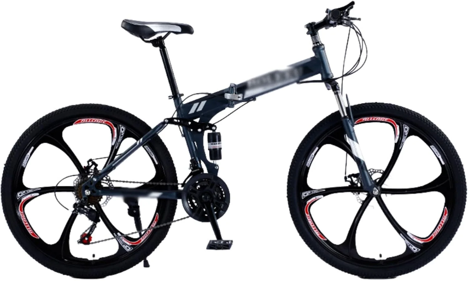 دوچرخه کوهستانی تاشو 24/26 اینچی - 21 دنده، ترمزهای دیسکی دوگانه، مکانیزم رهاسازی سریع، چرخ شش پره، فریم فولادی Hi-Ten، دوچرخه تاشو MTB