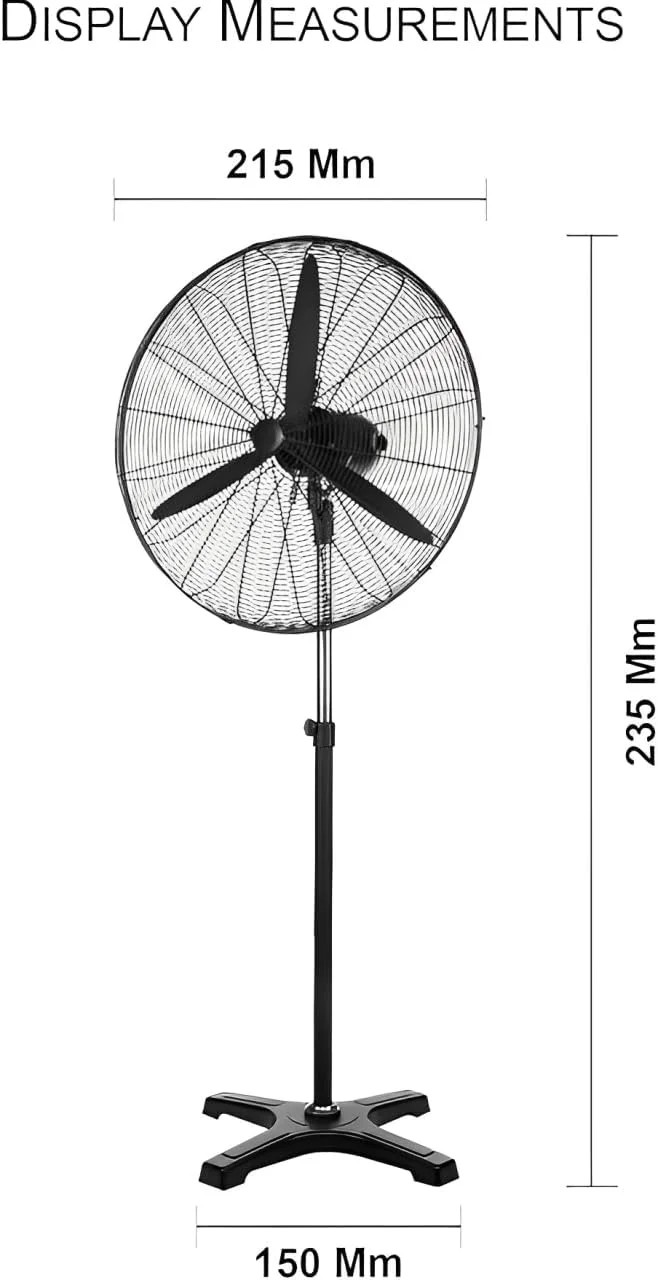 فن ایستاده صنعتی 26 اینچی – سرعت بالا، مشکی | 3 حالت سرعت | پره های 3 تیغه برای جریان هوای قدرتمند | سر قابل تنظیم شیب | خنک کننده سنگین برای باشگاه، انبار، گاراژ و کارگاه فن ایستاده صنعتی 26 اینچی – سرعت بالا، مشکی | 3 حالت سرعت | پره های 3 تیغه برای جریان هوای قدرتمند | سر قابل تنظیم شیب | خنک کننده سنگین برای باشگاه، انبار، گاراژ و کارگاه
