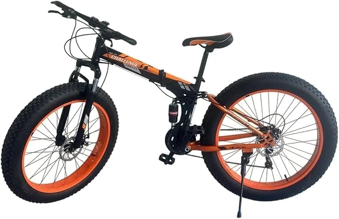 دوچرخه تایر پهن تاشو، دوچرخه های کروز با فریم فولادی کربنی بالا، دوچرخه برفی ساحلی، ترمز دیسکی دوبل چرخ 20 اینچی 21 سرعته دوچرخه کوهستان بزرگسالان، رنگ ترکیبی 4