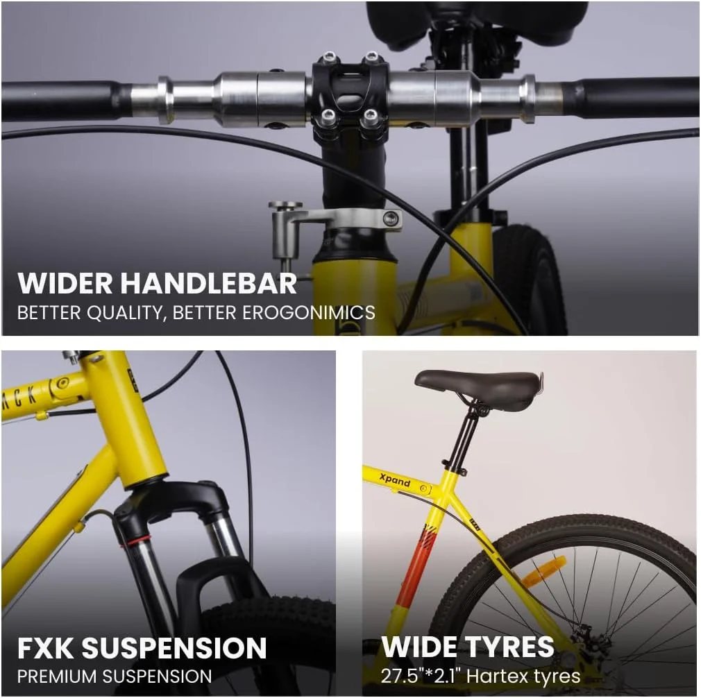 دوچرخه تاشو سایز کامل HORNBACK M1 مناسب آقایان و بانوان (فریم فولاد ضد زنگ + آلیاژ فولاد 20 اینچی، 21 دنده Shimano، چرخ های 28 اینچی، ترمز دیسکی مکانیکی (زرد))