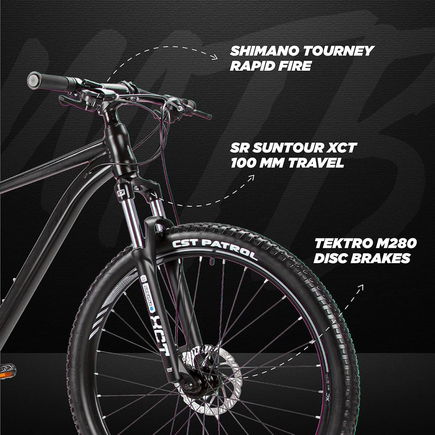 دوچرخه کوهستانی اسپارتان مدل A-Line با فریم آلیاژی سبک 27.5 اینچی | دنده | ترمز دیسکی | دوچرخه با سیستم تعلیق جلو | شانژمان شیمانو - قرمز - مشکی ساتن