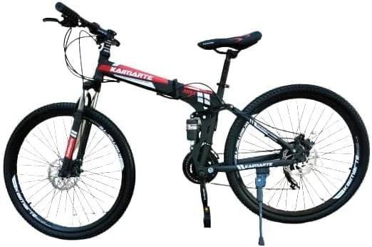 دوچرخه تاشو 24 اینچی، 21 دنده، سیستم تعلیق دوبل، چرخ پره ای - دوچرخه کوهستان