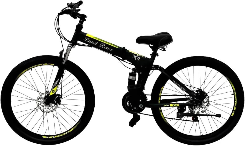 دوچرخه کوهستان تاشو - سبز خاکی | چرخ‌های ۲۶ اینچی | ترمزهای دیسکی | دنده‌های چند سرعته | فریم تعلیق