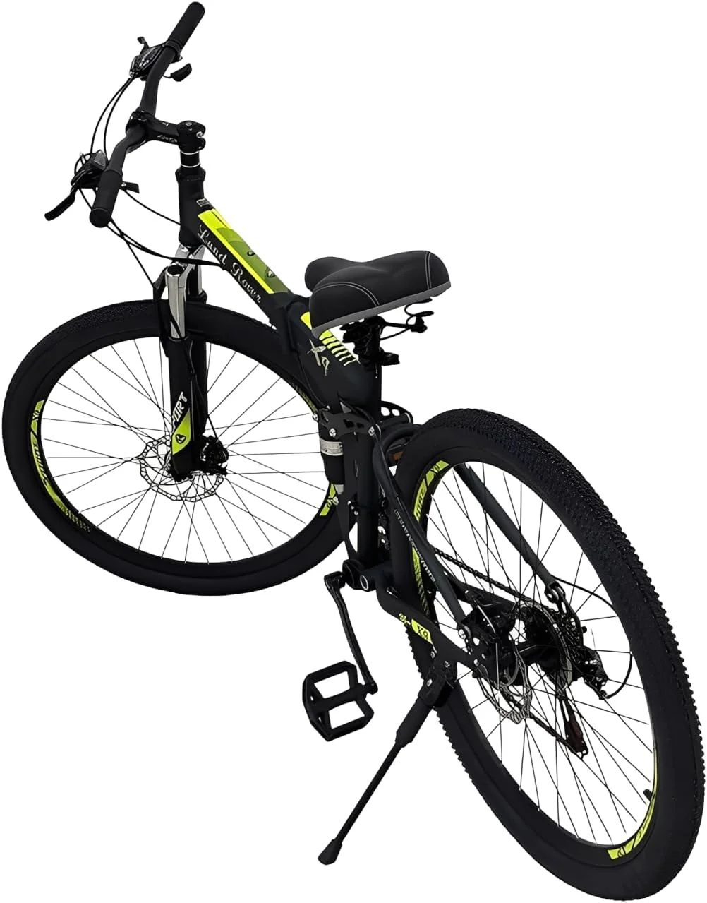 دوچرخه کوهستان تاشو - سبز خاکی | چرخ‌های ۲۶ اینچی | ترمزهای دیسکی | دنده‌های چند سرعته | فریم تعلیق