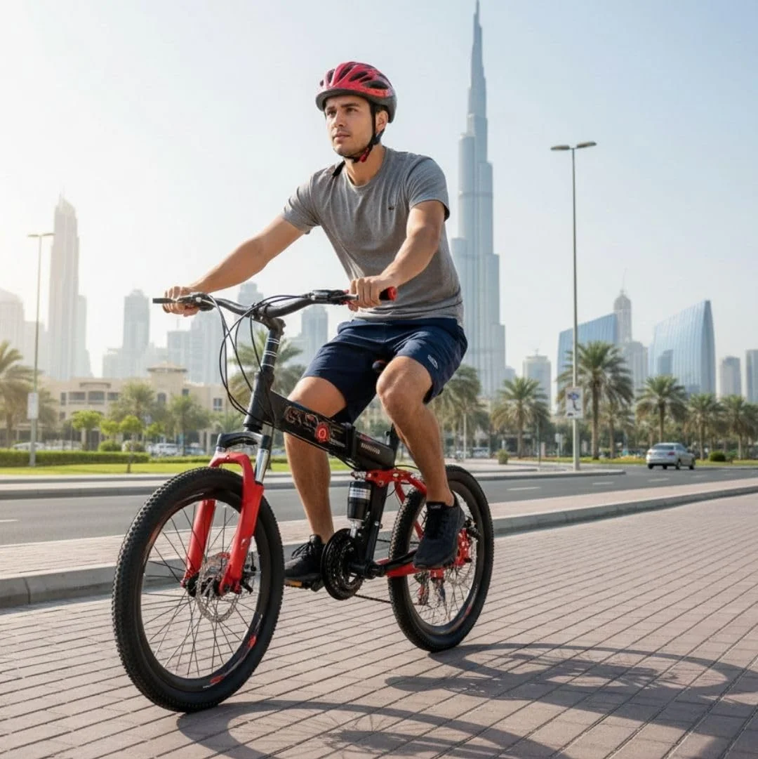 دوچرخه کوهستان تاشو 20 اینچی - دوچرخه 24 سرعته | سیستم تعلیق دوگانه | سیستم ترمز دیسکی | جمع و جور و قابل حمل | مشکی