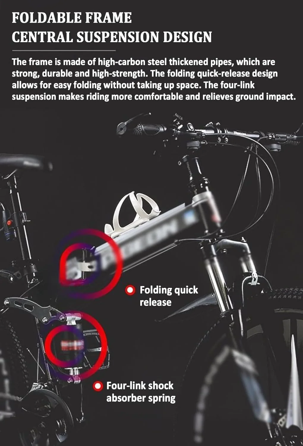 دوچرخه کوهستانی تاشو 24 و 26 اینچی با 21 دنده، ترمز دیسکی دوبل و 6 پره، طراحی سیستم تعلیق دوبل برای آقایان و بانوان