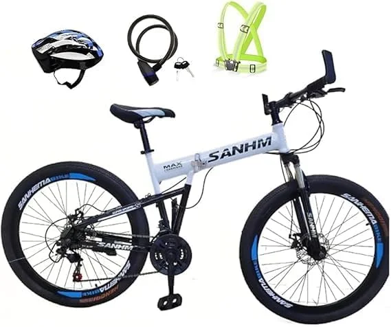 دوچرخه تاشو با فریم فولاد کربنی، 21 دنده، سیستم تعلیق جلو، چرخ پره ای، ترمز دیسکی دوبل