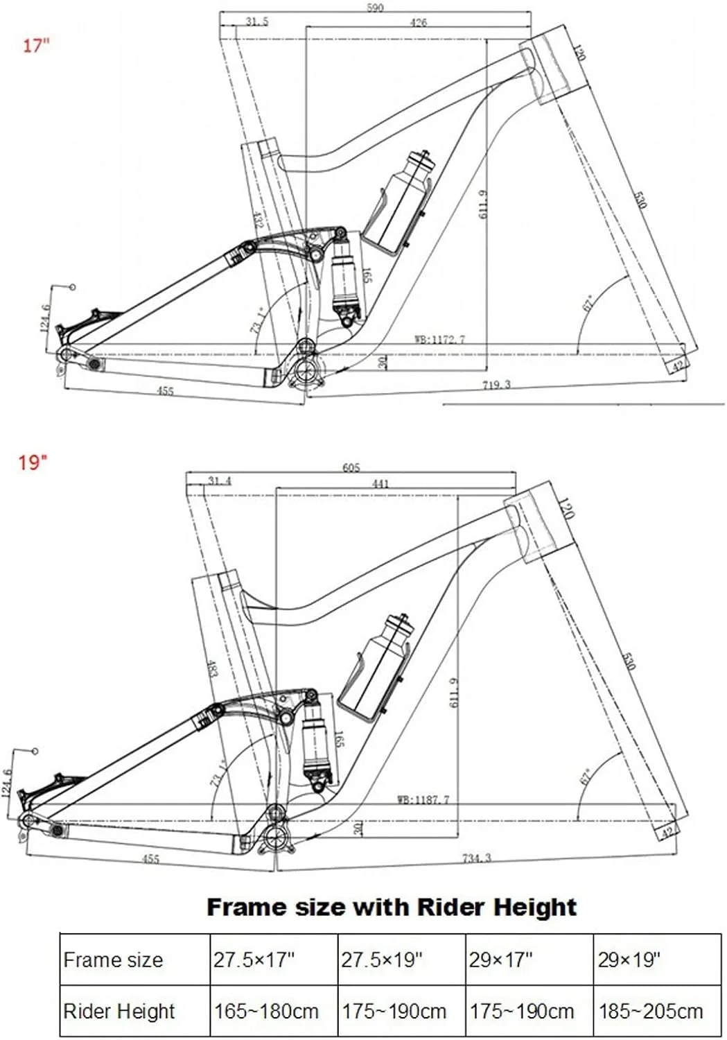 دوچرخه کوهستان با سیستم تعلیق کامل، بدنه آلومینیومی (آبی تیره، بزرگ)