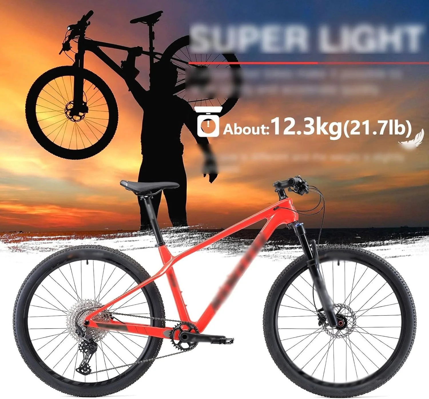 دوچرخه کوهستانی فیبر کربنی، دوچرخه سرعت کوهستان، دوچرخه بزرگسالان مردانه مناسب برای سواری در فضای باز