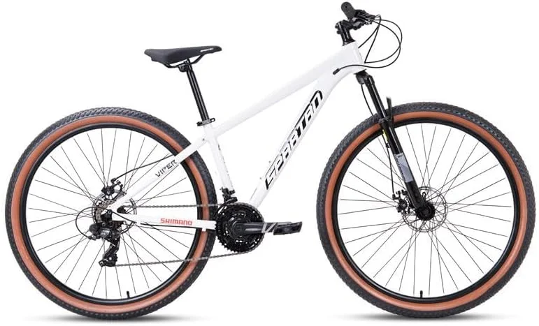 دوچرخه کوهستان اسپارتان Viper سایز 29 اینچ | دارای سیستم دنده 21 سرعته Shimano، دوشاخ کمک فنردار، ترمزهای دیسکی آلیاژی و لاستیک های Wanda 29x2.125 اینچ برای سواری نرم و مطمئن در تمام مسیرها | SP-3321