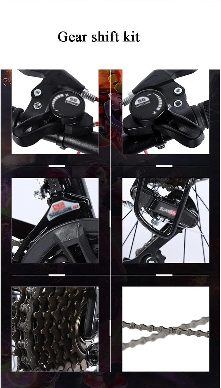 دوچرخه کوهستانی بچه گانه با 21 دنده، بدنه آلومینیومی و فولادی، دوچرخه کوهستانی 26 اینچی با کمک فنر برای نوجوانان و بزرگسالان (رنگ: Style2، سایز: 26 اینچ 24 دنده)