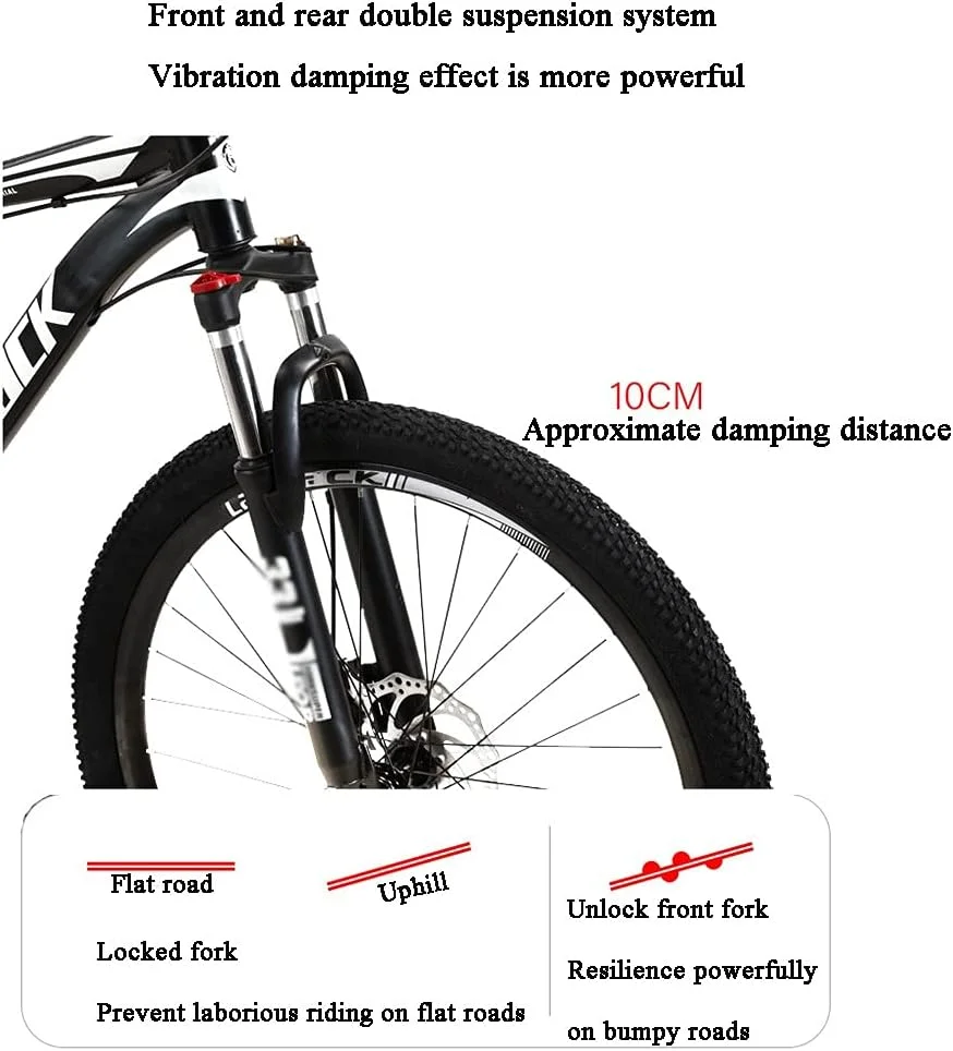دوچرخه کوهستانی دنده ای کودکان با 30 دنده، فریم آلومینیوم فولادی، دوچرخه جاده ای با کمک فنر برای مردان و زنان (رنگ: Style3، سایز: 27 دنده)