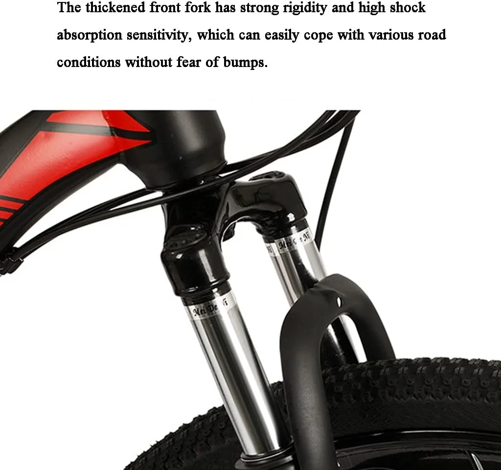 دوچرخه کوهستانی 26 اینچی کودکان، دوچرخه کوهستانی بزرگسالان با فولاد کربنی بالا، 27 دنده، ترمز دیسکی دوگانه با کمک فنر برای مردان و زنان