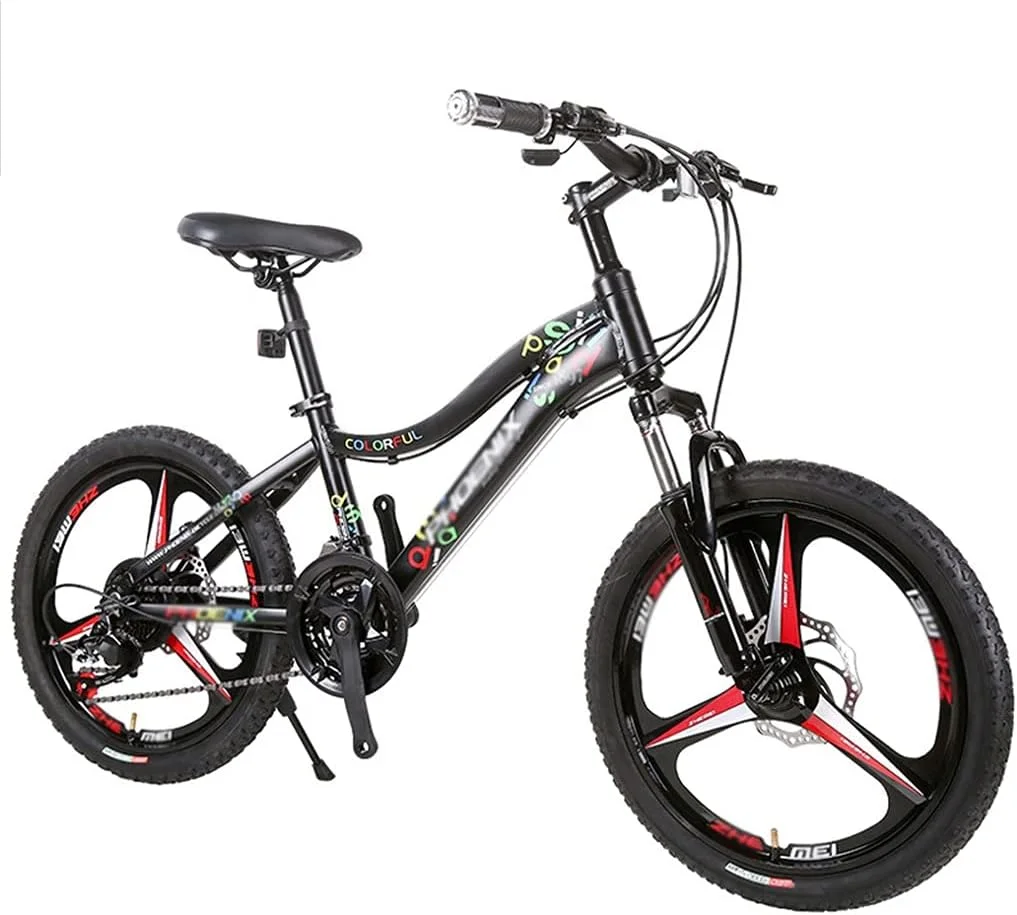 دوچرخه کوهستانی 21 سرعته کودکان با فریم فولادی کربنی کششی بالا، سیستم تعلیق کامل، مناسب شهر و کوهستان، دوچرخه های MTB با ترمز دیسکی دوگانه برای بزرگسالان و نوجوانان (سایز: 20 اینچ)