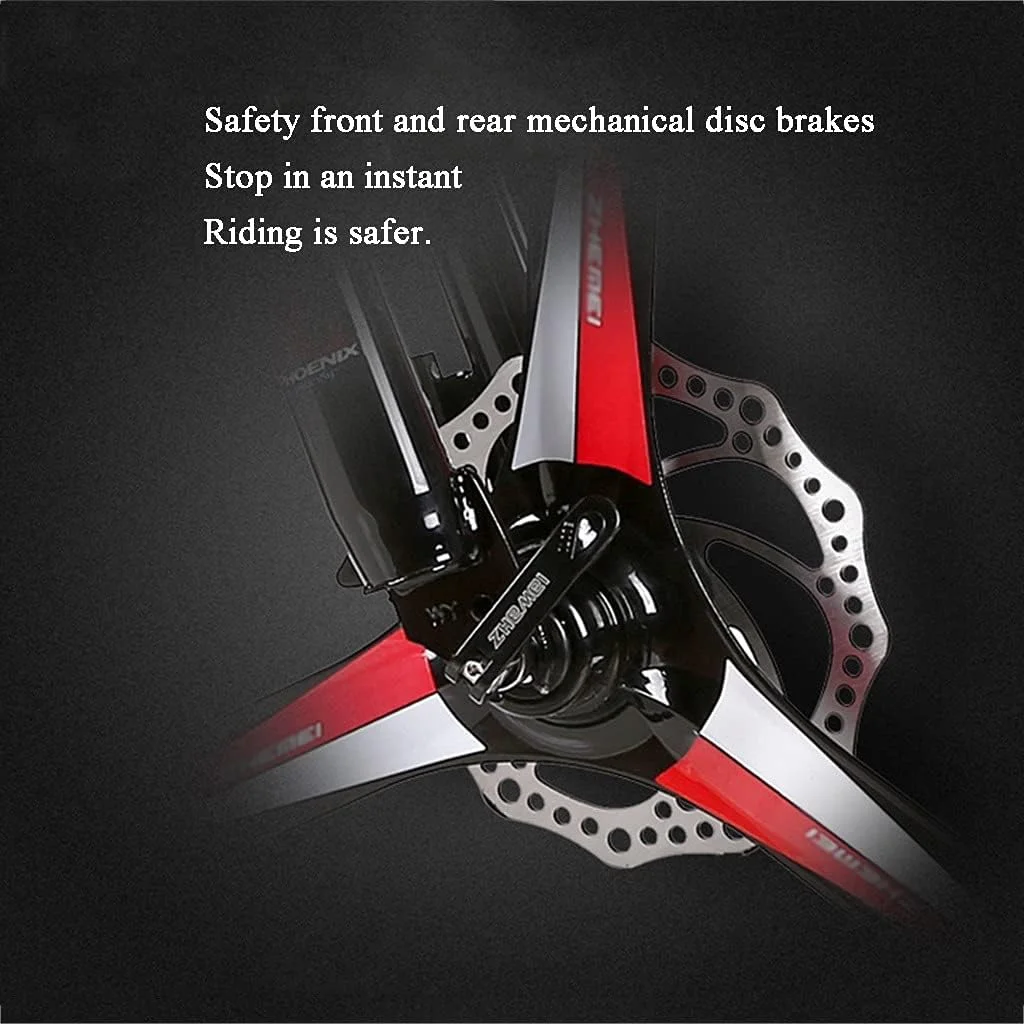 دوچرخه کوهستانی 21 سرعته کودکان با فریم فولادی کربنی کششی بالا، سیستم تعلیق کامل، مناسب شهر و کوهستان، دوچرخه های MTB با ترمز دیسکی دوگانه برای بزرگسالان و نوجوانان (سایز: 20 اینچ)