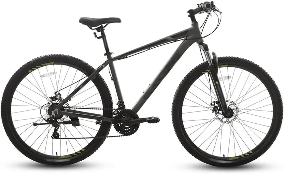 دوچرخه کوهستانی تفریحی برای مردان، زنان، بزرگسالان و دانشجویان، دوچرخه آلومینیومی با ترمز دیسکی دوبل، 21 سرعته، سیستم تعلیق و دوشاخ کمربندی