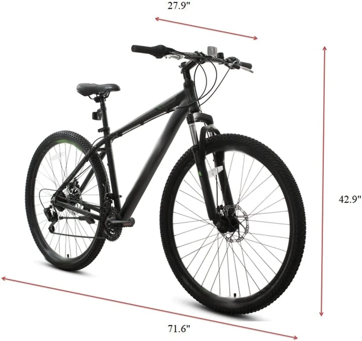 دوچرخه کوهستانی تفریحی برای مردان، زنان، بزرگسالان و دانشجویان، دوچرخه آلومینیومی با ترمز دیسکی دوبل، 21 سرعته، سیستم تعلیق و دوشاخ کمربندی