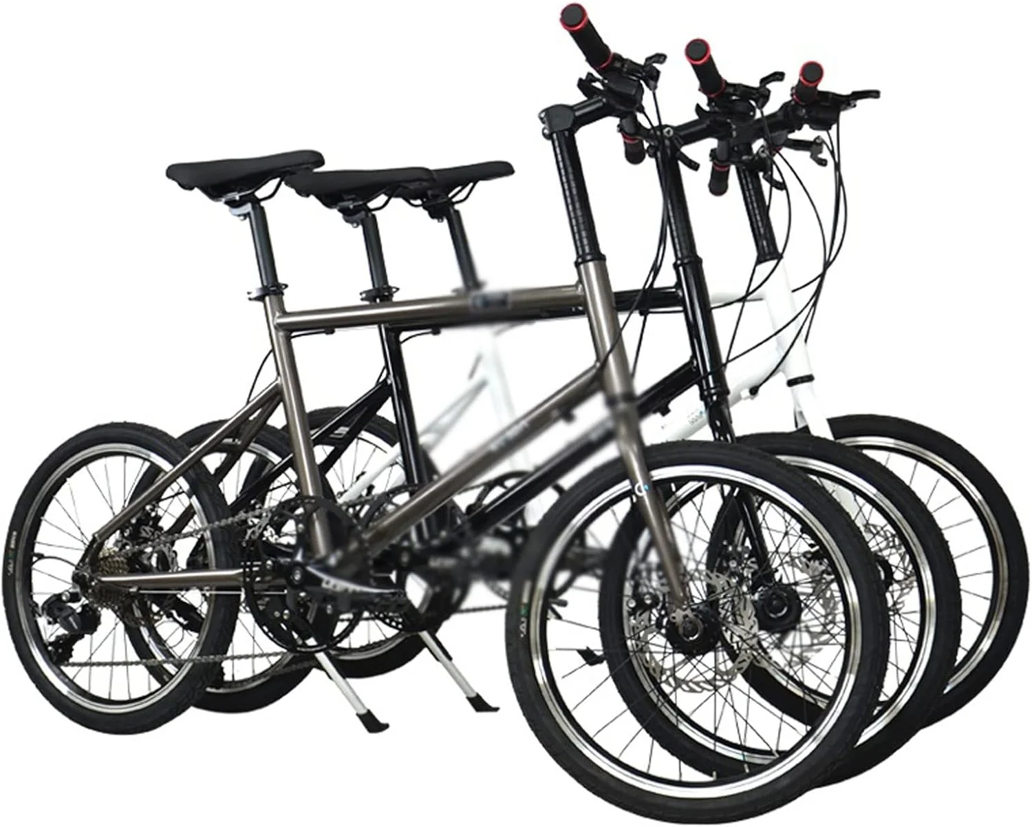 دوچرخه جاده ای چرخ کوچک آلیاژ آلومینیوم تفریحی، دوچرخه 8 سرعته جاده ای بزرگسالان، ترمزهای دیسکی دوگانه، دوچرخه مینی شهری