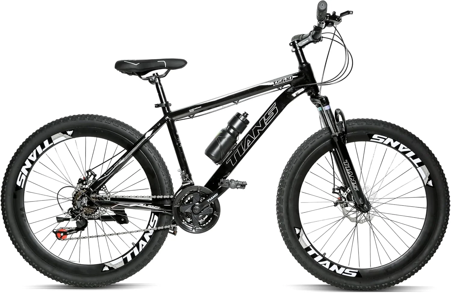 دوچرخه کوهستانی آلومینیومی کامل دراک 26 اینچ جوانان/بزرگسالان، 7-21 سرعته ترنری توسط دراک‌بایکز (26، مشکی)