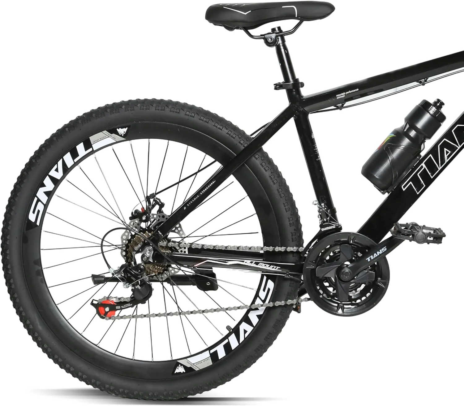 دوچرخه کوهستانی آلومینیومی کامل دراک 26 اینچ جوانان/بزرگسالان، 7-21 سرعته ترنری توسط دراک‌بایکز (26، مشکی)