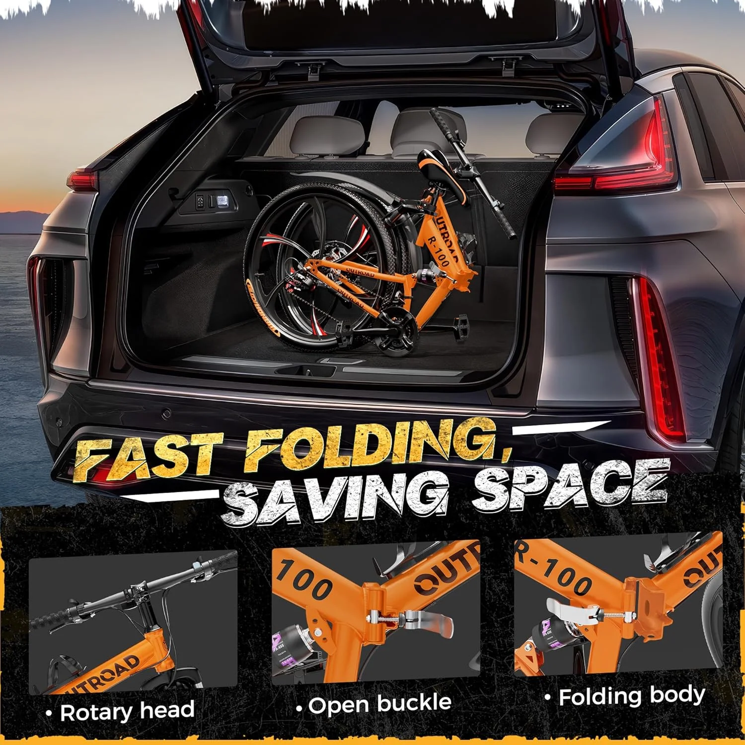 دوچرخه کوهستان 26 اینچی Betterland، دارای 21 دنده، سیستم تعلیق کامل، ترمز دیسکی دوبل، فریم فولادی کربنی و لاستیک ضد لغزش با قابلیت باز شدن سریع برای بزرگسالان