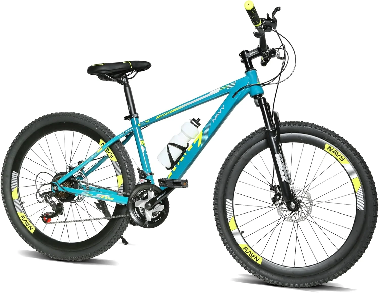 دوچرخه کوهستان دراک سایز 26 اینچ، مناسب جوانان و بزرگسالان، 7-21 سرعته، مدل ترنری از دراک‌بایکز (26، آبی-سبز)