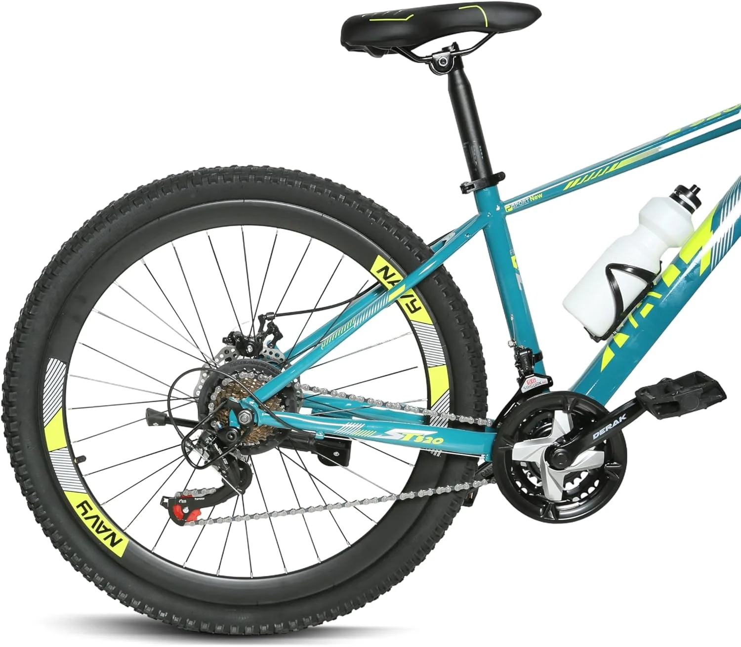 دوچرخه کوهستان دراک سایز 26 اینچ، مناسب جوانان و بزرگسالان، 7-21 سرعته، مدل ترنری از دراک‌بایکز (26، آبی-سبز)