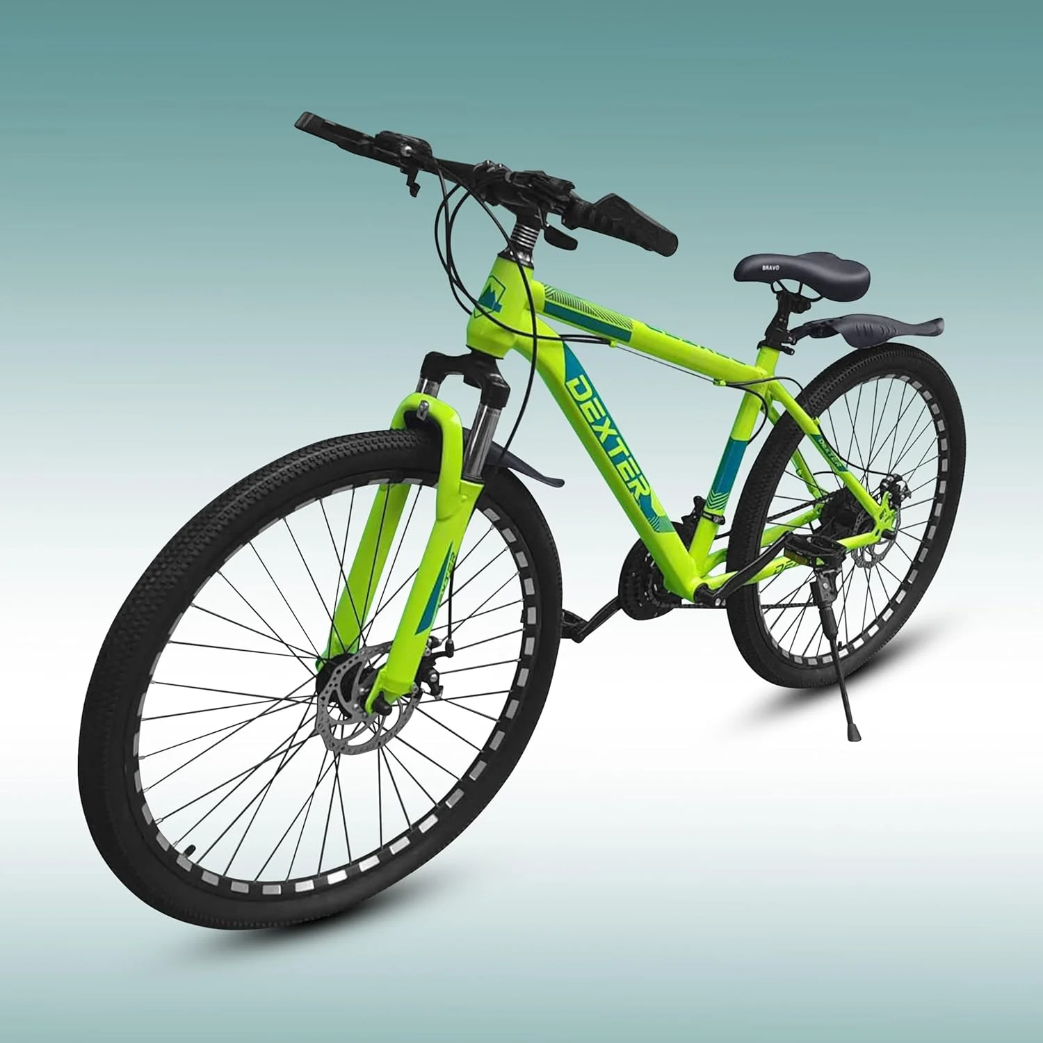 دوچرخه کوهستانی 21 سرعته ADDMAX Dexter با قطعات اصلی Shimano، مناسب برای ورزش و ماجراجویی، با فریم فولادی کربنی سبک 18 اینچی و لاستیک‌های 26x2 اینچی - لیمویی