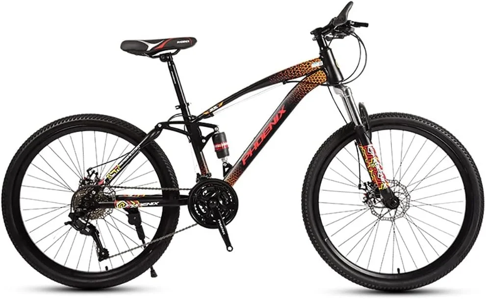 دوچرخه کوهستان با سیستم تعلیق کامل، چرخ ۲۶ اینچی، سیستم دنده ۲۱/۲۴/۲۷/۳۰ سرعته با فریم فولادی کربنی، ترمز دیسکی جلو و عقب، سیستم تعلیق دوگانه، دوچرخه کوهستان بزرگسالان مناسب برای همه
