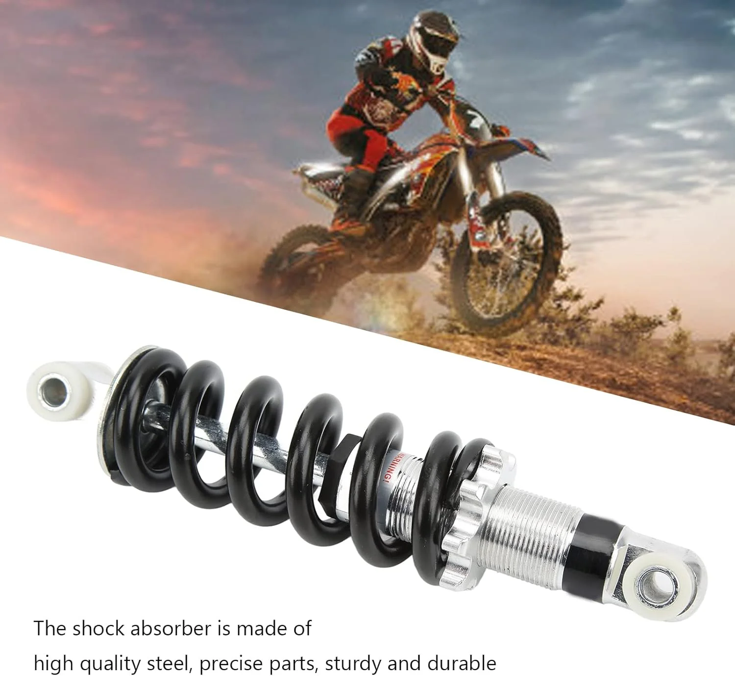 کمک فنر عقب دوچرخه 190 میلی متر 1200 پوند سوراخ 8 میلی متری فنر کمک فنر جهانی برای دوچرخه کوهستانی، دوچرخه برقی، موتور سیکلت، ATV