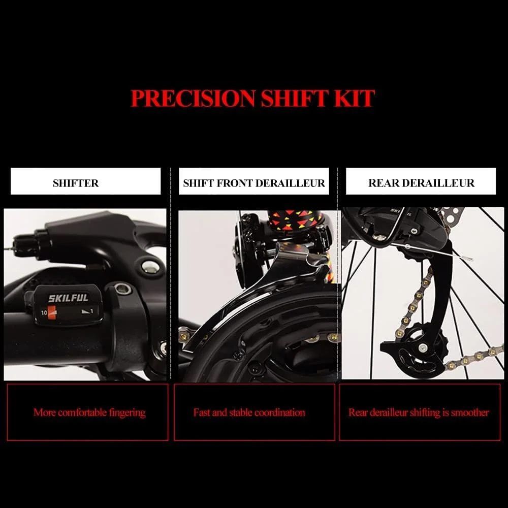 دوچرخه کوهستان با سیستم تعلیق کامل، چرخ ۲۶ اینچی، سیستم دنده ۲۱/۲۴/۲۷/۳۰ سرعته با فریم فولادی کربنی، ترمز دیسکی جلو و عقب، سیستم تعلیق دوگانه، دوچرخه کوهستان بزرگسالان مناسب برای همه