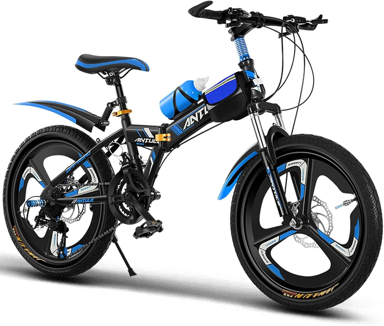 دوچرخه کوهستان تاشو با ترمز دیسکی دوبل و سیستم تعلیق عقب ضد لغزش مناسب بزرگسالان و دانش آموزان برای ورزش در فضای باز در سایزهای 20/22/24 اینچ