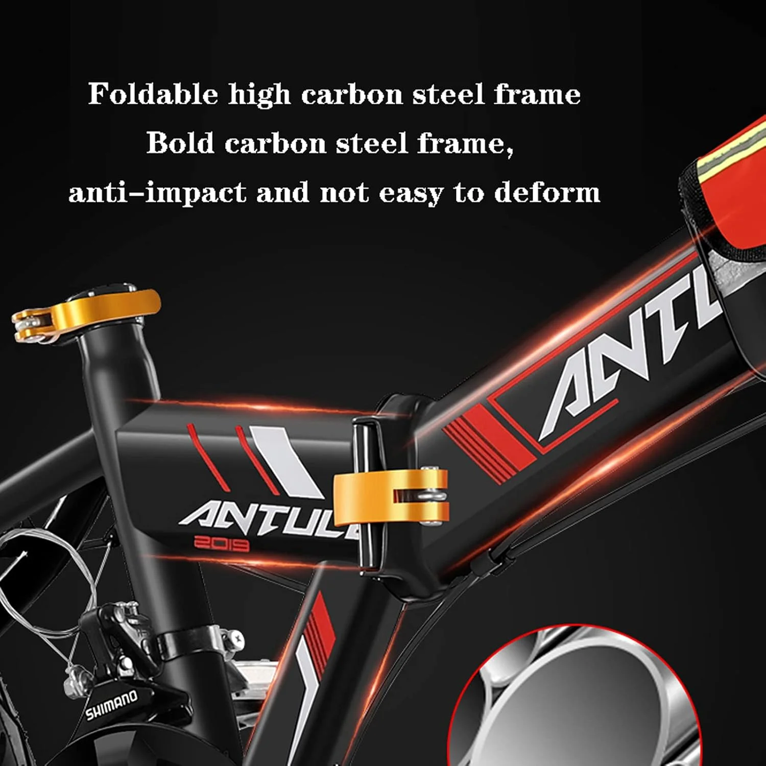 دوچرخه کوهستان تاشو با ترمز دیسکی دوبل و سیستم تعلیق عقب ضد لغزش مناسب ورزش و فضای باز برای دانش آموزان و بزرگسالان در سایزهای 20/22/24 اینچ