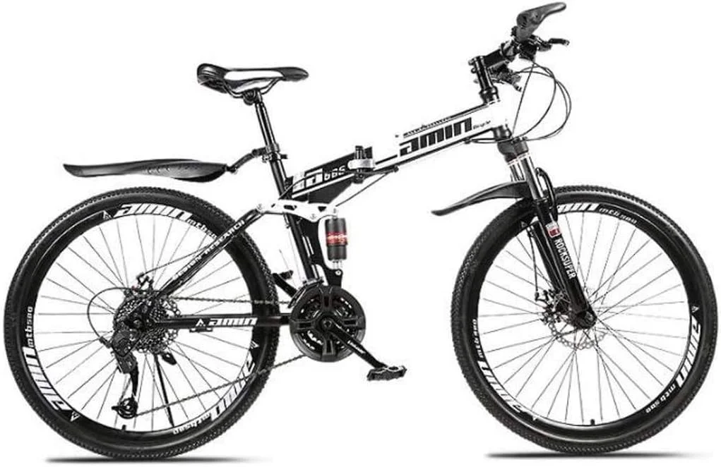 دوچرخه کوهستان تاشو آلومینیومی سبک وزن 26 اینچ 27 سرعته با ترمز دیسکی دوبل و سیستم تعلیق کامل ضد لغزش