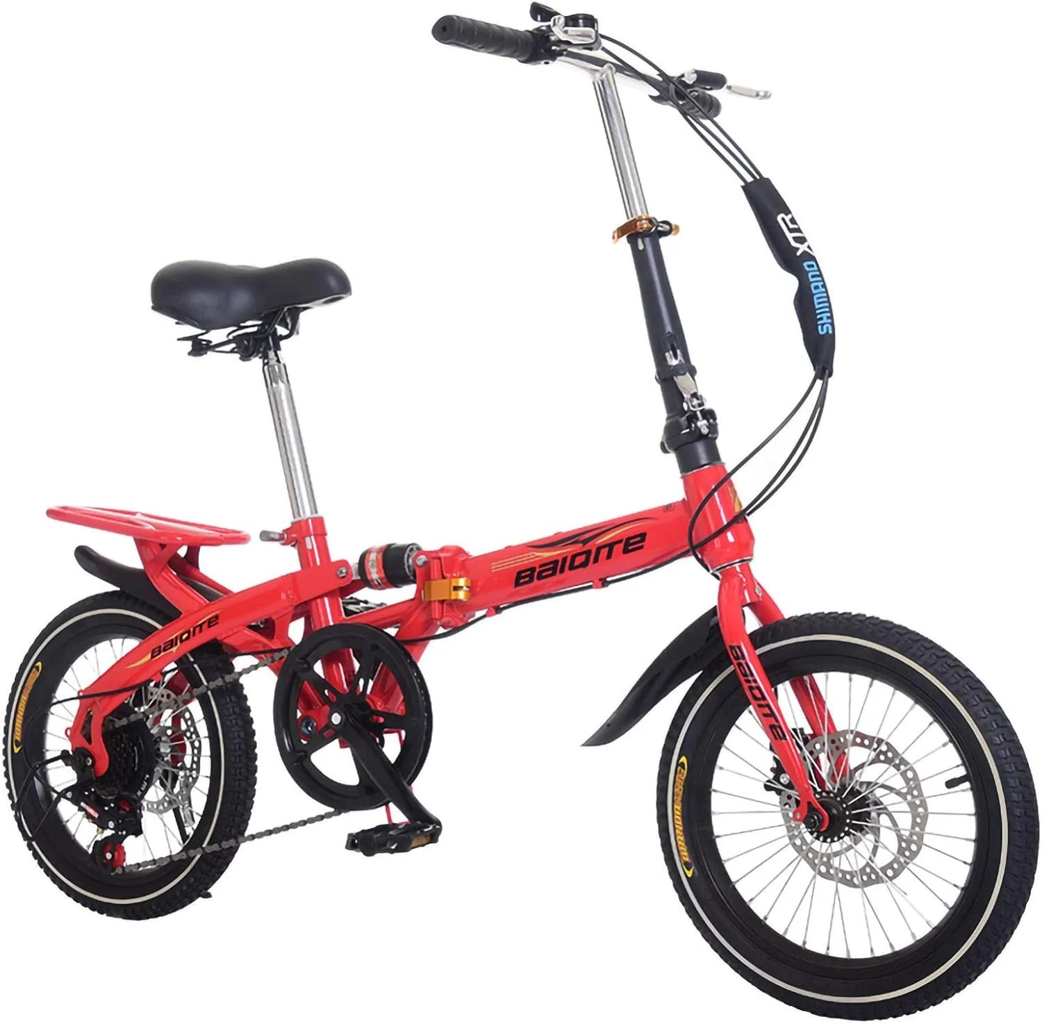 دوچرخه کوهستانی تاشو 14/16/20 اینچی، سبک وزن، مینی، مناسب بزرگسالان، دارای ترمزهای دیسکی مکانیکی جلو و عقب/سرعت متغیر، دوچرخه های کمک فنردار بزرگسالان مردانه و زنانه D 14 اینچ