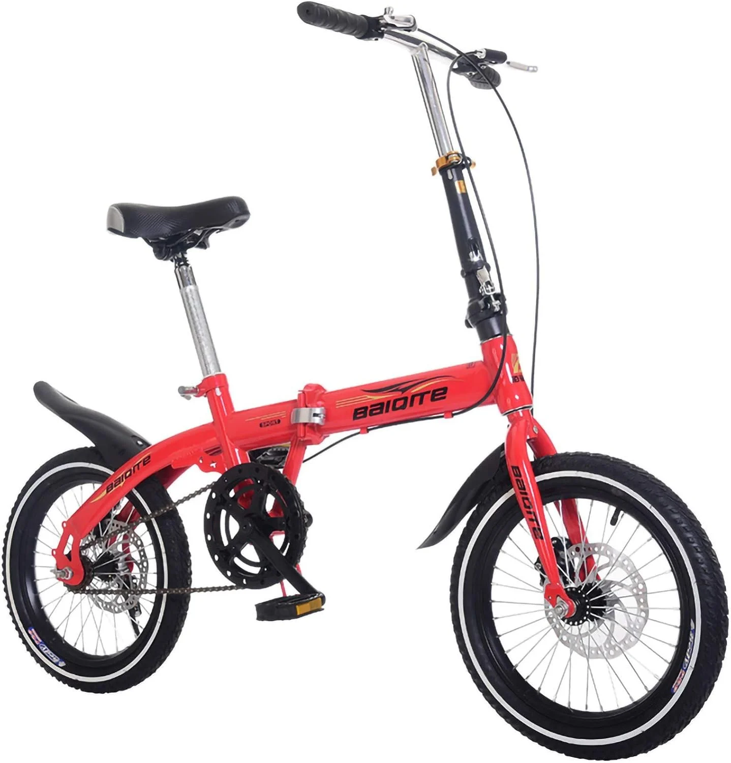 دوچرخه کوهستانی تاشو ۱۴/۱۶/۲۰ اینچی، سبک وزن، مینی، مناسب بزرگسالان، دارای ترمزهای دیسکی مکانیکی جلو و عقب/سرعت متغیر، دوچرخه کمک فنردار مناسب آقایان و بانوان بزرگسال، B ۱۶ اینچ