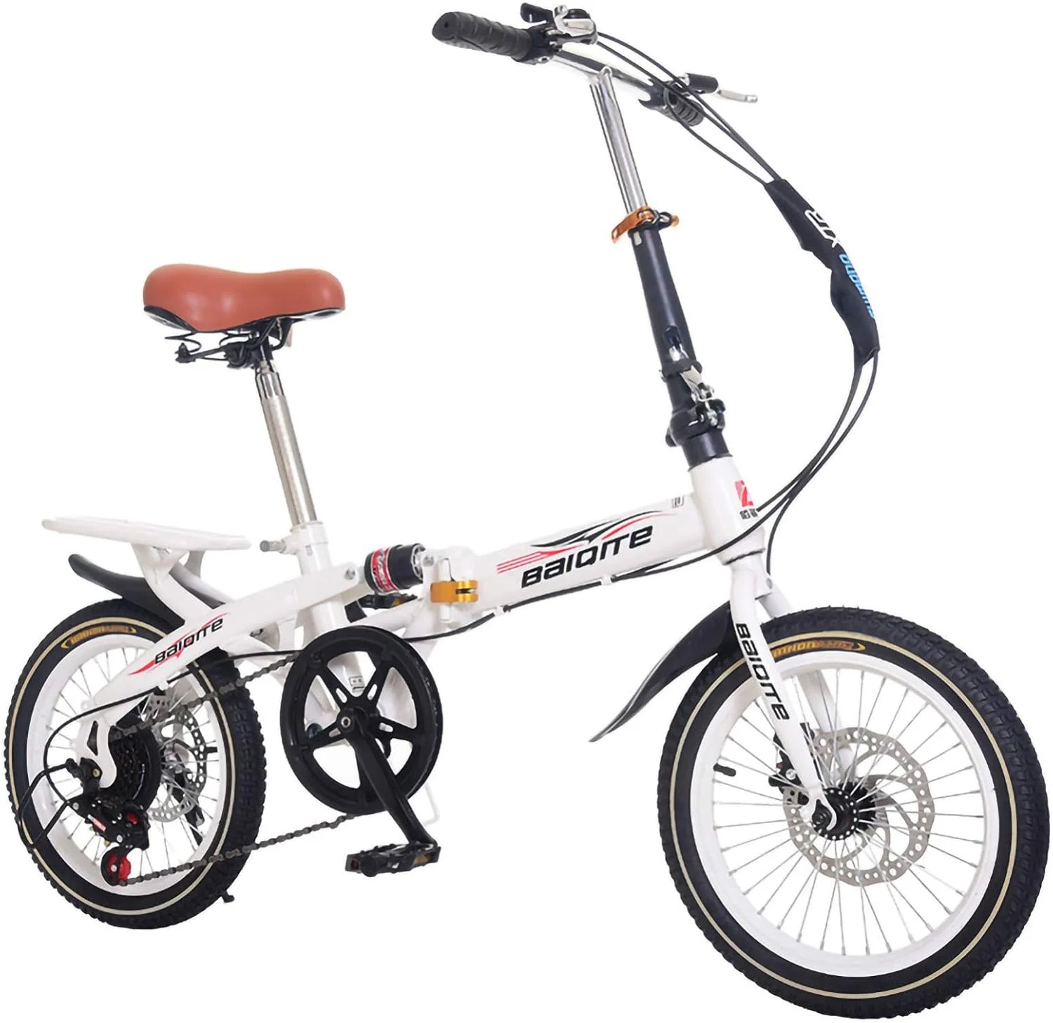 دوچرخه کوهستان تاشو 14/16/20 اینچی، سبک وزن، مینی، مناسب بزرگسالان، دارای ترمزهای دیسکی مکانیکی جلو و عقب/سرعت متغیر، دوچرخه های کمک فنردار مناسب آقایان و بانوان بزرگسال، سایز 20 اینچ