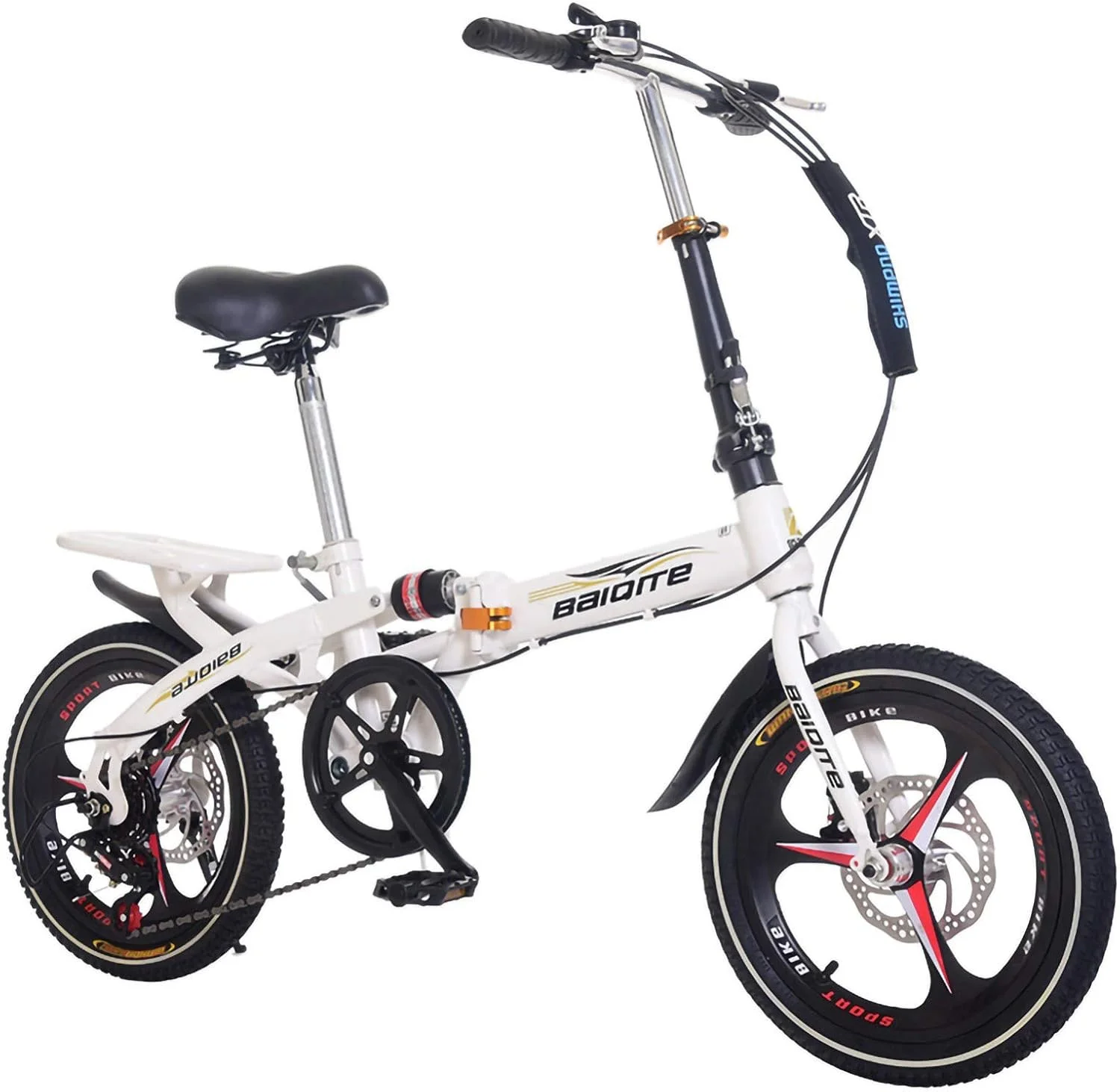 دوچرخه کوهستان تاشو سبک وزن مینی بزرگسال سایزهای 14/16/20 اینچ با ترمزهای دیسکی مکانیکی جلو و عقب/سرعت متغیر، دوچرخه های کمک فنردار بزرگسال مردانه و زنانه G 20 اینچ