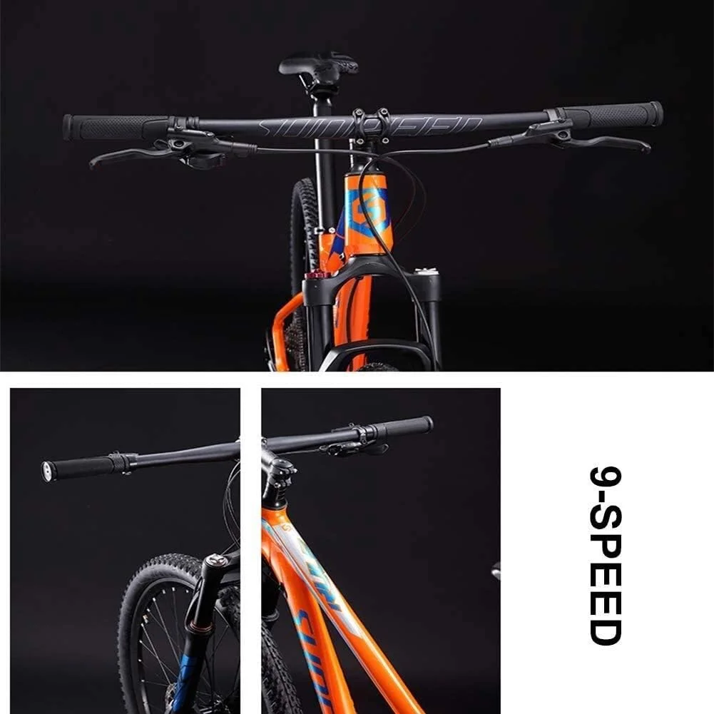 دوچرخه کوهستان 9 سرعته بزرگسال با چرخ‌های بزرگ، بدنه آلومینیومی، سیستم تعلیق جلو، مناسب مسیرهای کوهستانی