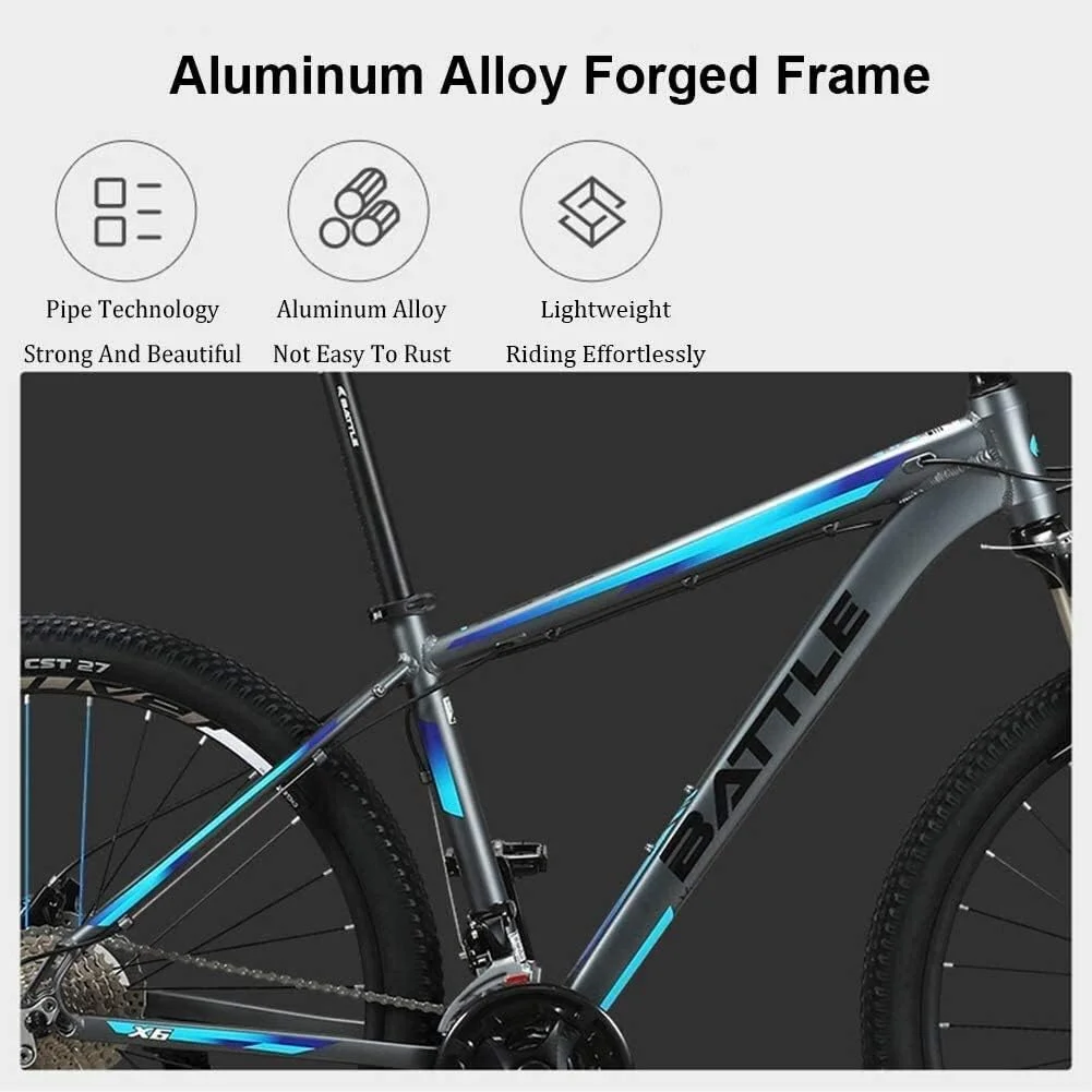 دوچرخه کوهستان 27.5 اینچی مردانه، دوچرخه کوهستان هاردتیل با ترمز دیسکی دوگانه، فریم آلومینیومی و صندلی قابل تنظیم