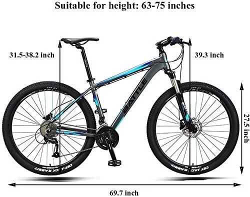 دوچرخه کوهستان 27.5 اینچی مردانه بزرگسال، دوچرخه کوهستان هاردتیل، ترمز دیسکی دوبل، فریم آلومینیومی، صندلی قابل تنظیم