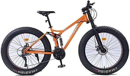 دوچرخه کوهستانی 26 اینچی زنانه با ترمز دیسکی دوگانه، لاستیک پهن، دوچرخه کوهستانی دنباله دار، دوچرخه با زین قابل تنظیم و فریم فولادی کربنی