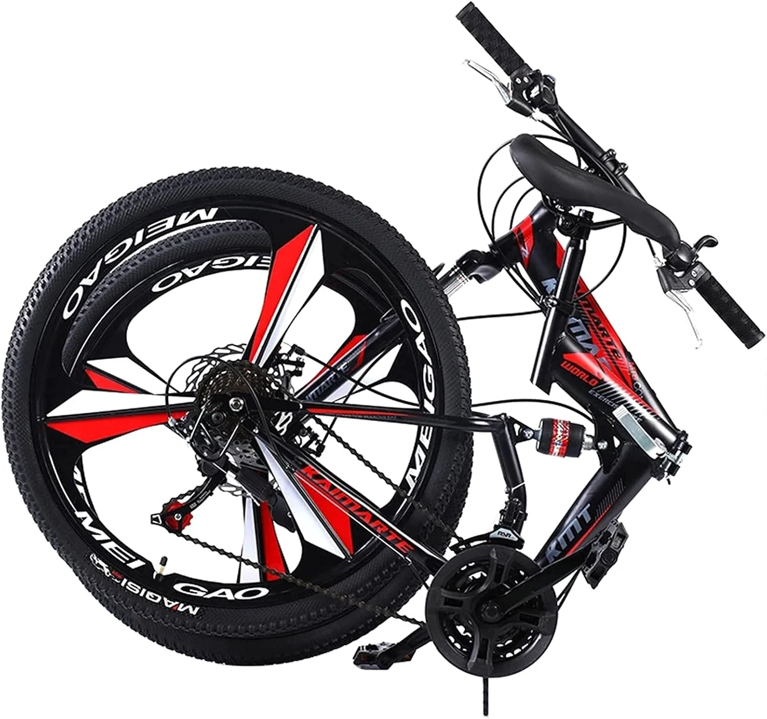 دوچرخه کوهستان تاشو بزرگسال، 26 اینچ، 27 دنده، دوچرخه جاده با سرعت متغیر، دوچرخه سواری خارج از جاده، دوچرخه دم نرم، مردانه زنانه، سواری ورزشی در فضای باز BU 3 چرخ - 26 21SPD