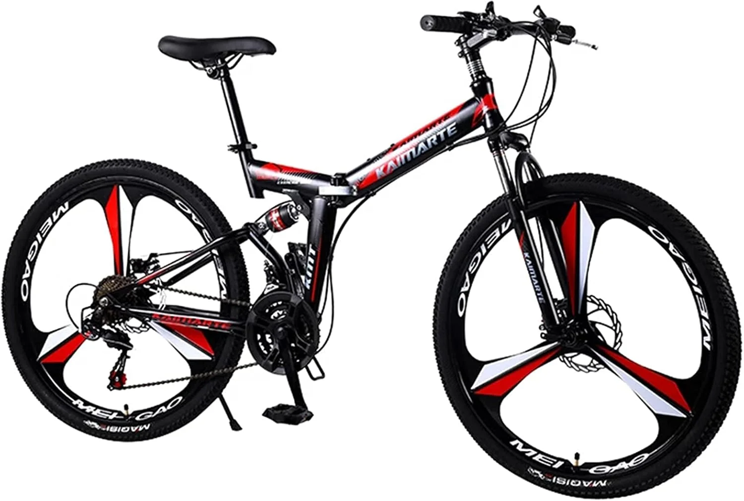 دوچرخه کوهستان تاشو بزرگسال، 26 اینچ، 27 دنده، دوچرخه جاده با سرعت متغیر، دوچرخه سواری خارج از جاده، دوچرخه دم نرم، مناسب آقایان و بانوان، ورزش های فضای باز، مدل BU 3 چرخ - 26 21SPD