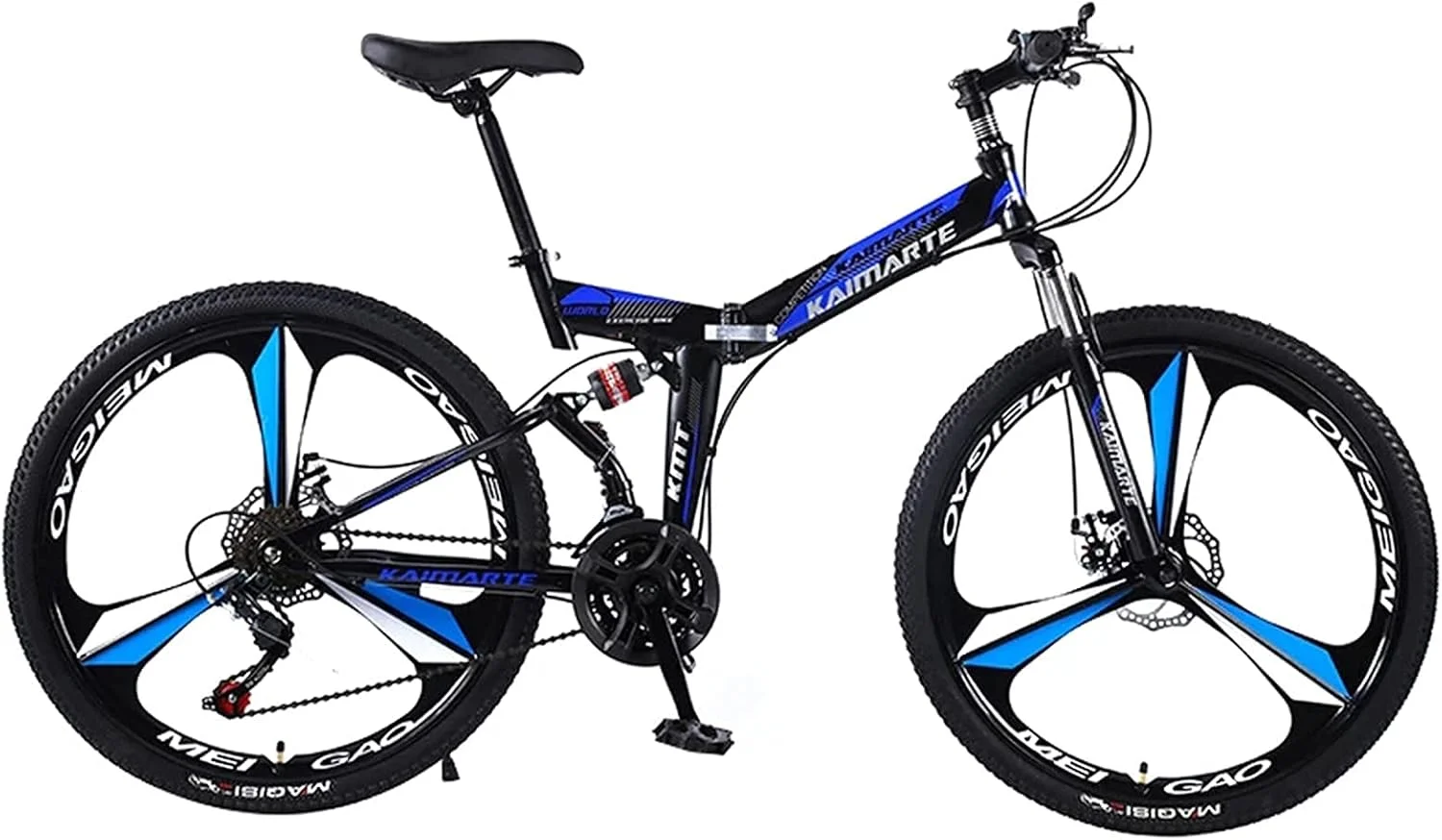 دوچرخه کوهستان تاشو بزرگسال، سایز 26 اینچ، 27 دنده، دوچرخه جاده با سرعت متغیر، دوچرخه سواری خارج از جاده، دوچرخه دم نرم، مناسب آقایان و بانوان، ورزش های فضای باز، مدل BU 3 چرخ - 26 21SPD