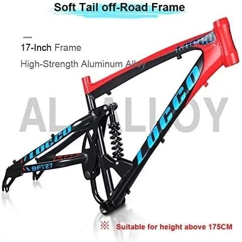 دوچرخه کوهستان 27 سرعته بزرگسال سایز 26 اینچ با سیستم تعلیق دوگانه، ترمز دیسکی روغنی و ضد لغزش مناسب آقایان و بانوان