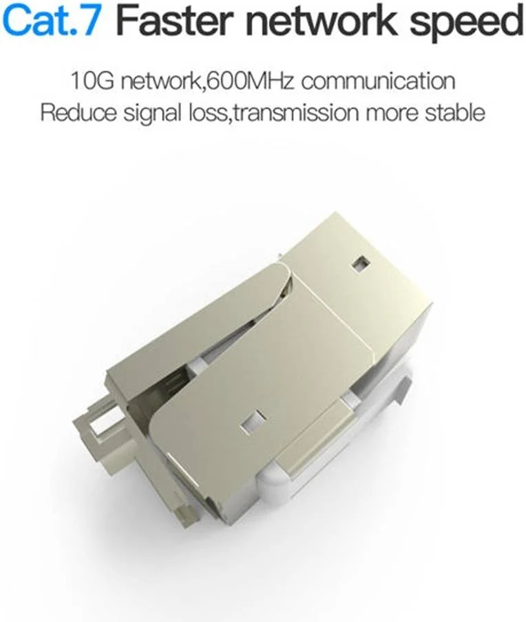 کانکتور مادگی به مادگی Vention CAT 7، انتقال 10G، روکش طلای 50U، بدنه فلزی، انتقال سریع و کامل، شیلد فلزی، ضد تداخل، بسته 5 عددی، خاکستری | VDD-B04-H-5