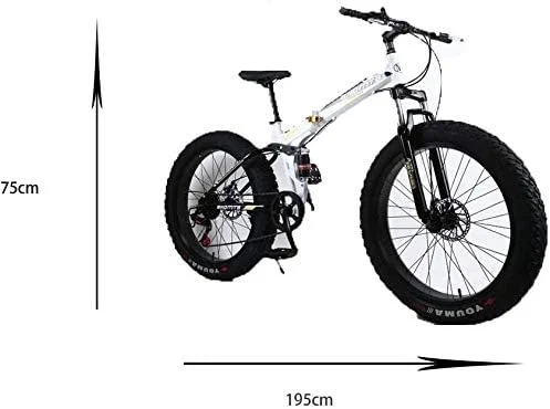 دوچرخه کوهستان تاشو ساحلی 26 اینچی 24 دنده، مناسب مسیرهای کوهستانی، تمام سطوح، فولاد کربنی با لاستیک پهن، ترمز دیسکی دوبل و سیستم تعلیق دوگانه