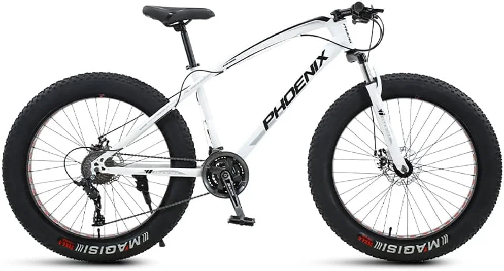 دوچرخه کوهستان با لاستیک پهن 4.0 اینچی، مناسب بزرگسالان، دوچرخه کوهستانی و مسیرهای ناهموار، دارای 21/24/27/30 دنده، بدنه فولادی کربنی با استحکام بالا، سیستم تعلیق کامل و ترمز دیسکی دوبل برای آقایان و بانوان